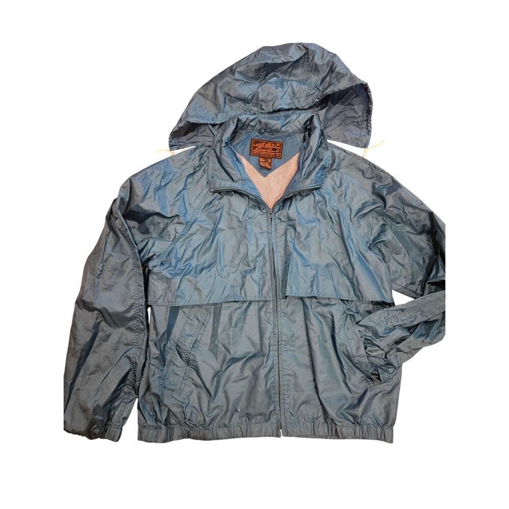 Eddie Bauer Teal blue windbreaker vented hooded mens xl gorpcore outdoors hiking